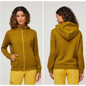 FIGS Essential Hoodie Full Zip Sweater Yellow Gold Nursing Outerwear Size XL